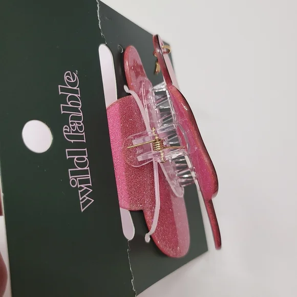 Wild Fable Pink Glittery Cowgirl Hat Hair Claw Clip - Picture 2 of 2
